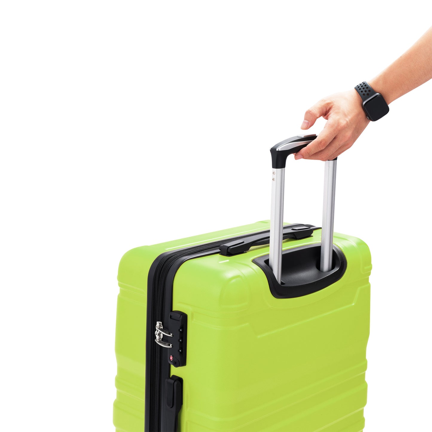 Luggage Sets New Model Expandable ABS Hardshell 3pcs Clearance Luggage Hardside Lightweight Durable Suitcase sets Spinner Wheels Suitcase with TSA Lock 20''24''28''(Lime)