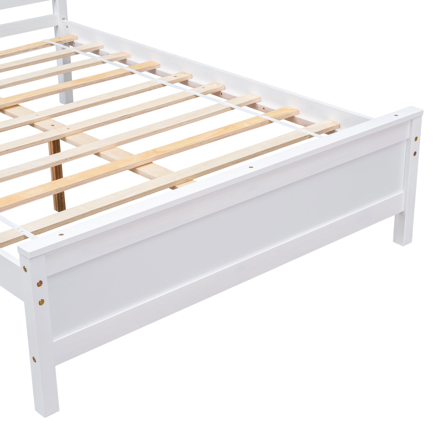 Full Bed with Headboard and Footboard for Kids, Teens, Adults,with a Nightstand ,White