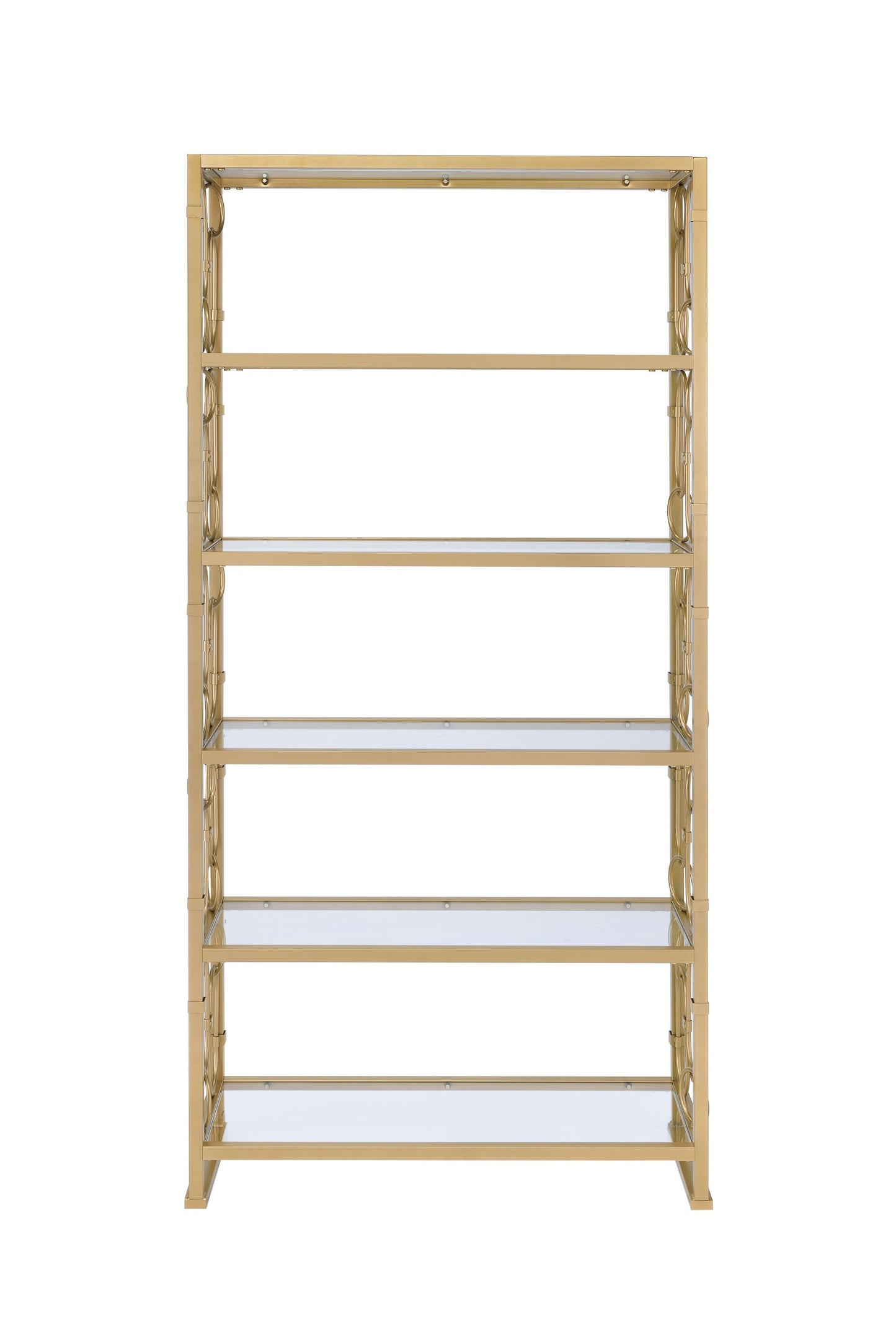 Milavera Bookshelf in Gold & Clear Glass 92470