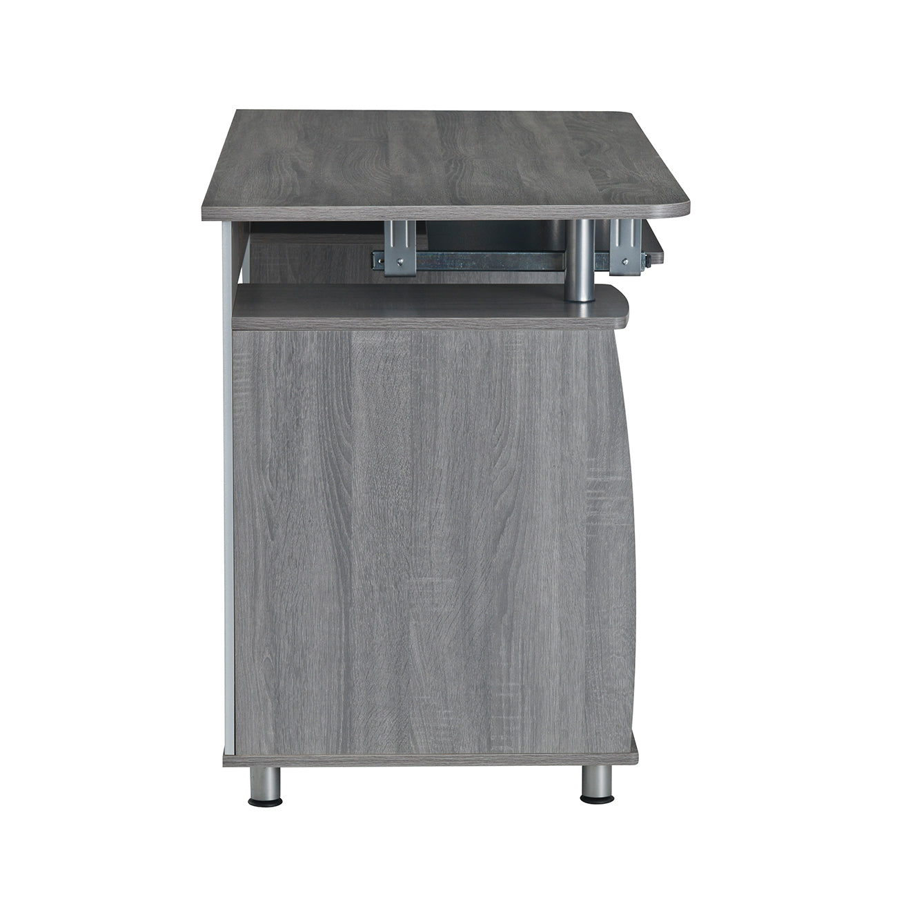 Elegant Grey Workstation Desk with Abundant Storage Space