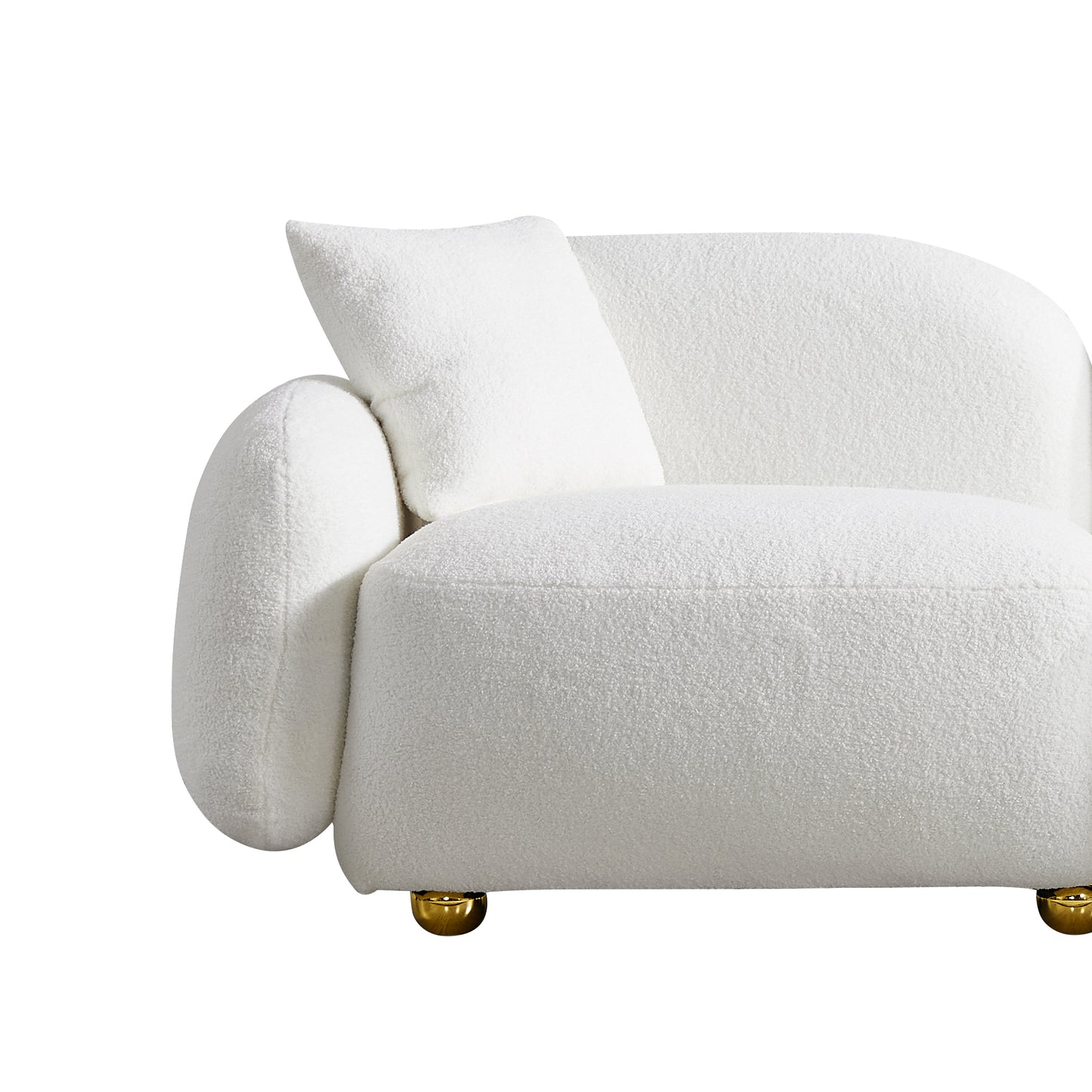 Luxurious 77.95 Plush Teddy Fabric Sofa - Ultimate Comfort and Style