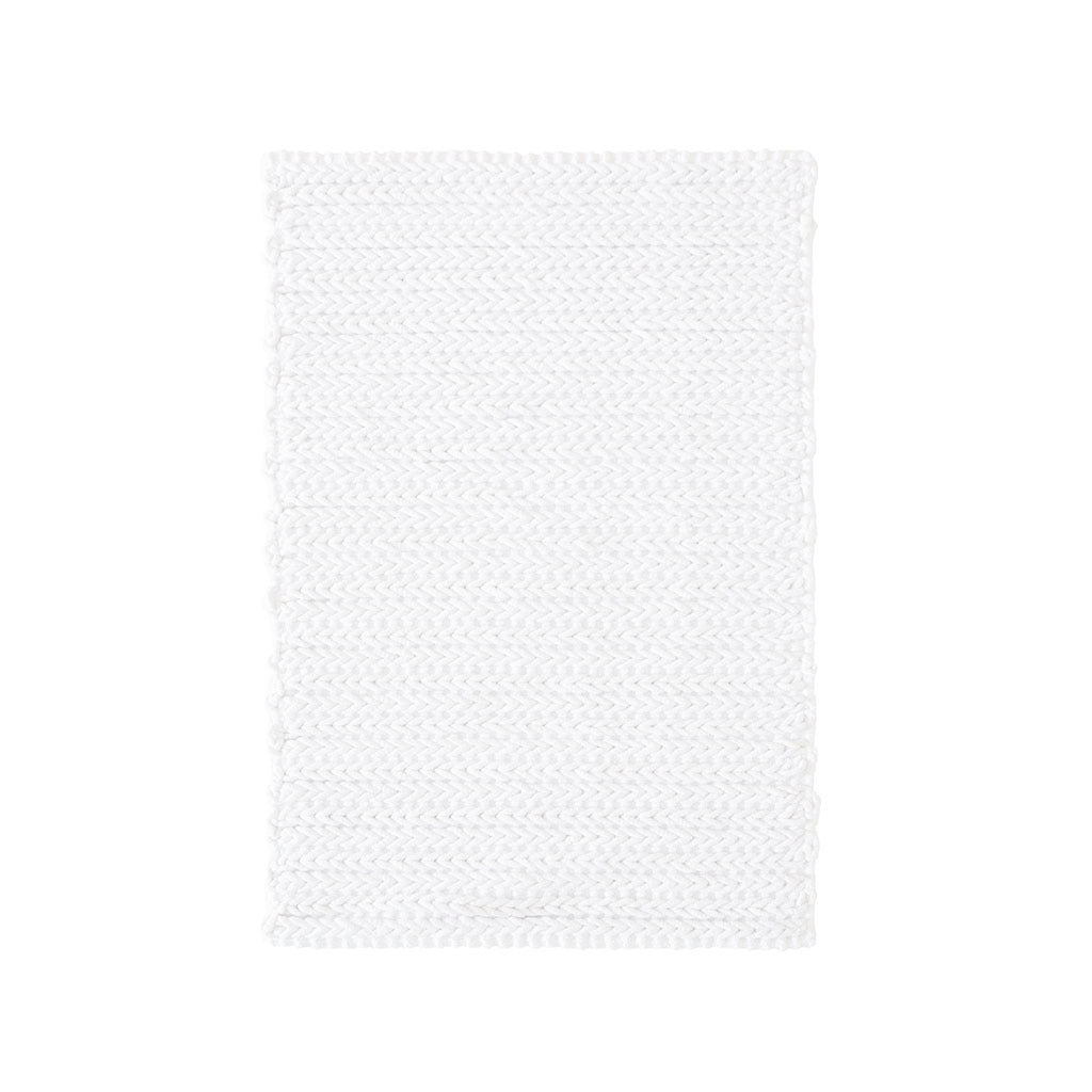 Supple Cotton Chenille Bathroom Rug with Chain Stitch Detail