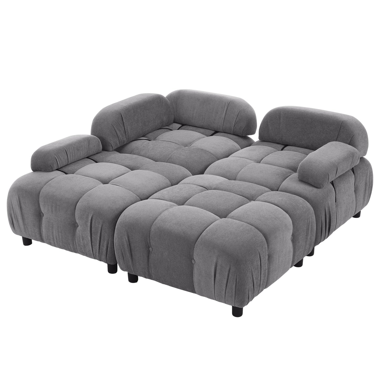 U_STYLE Chenille Fabric Modular Sectional Sofa with Reversible Chaise