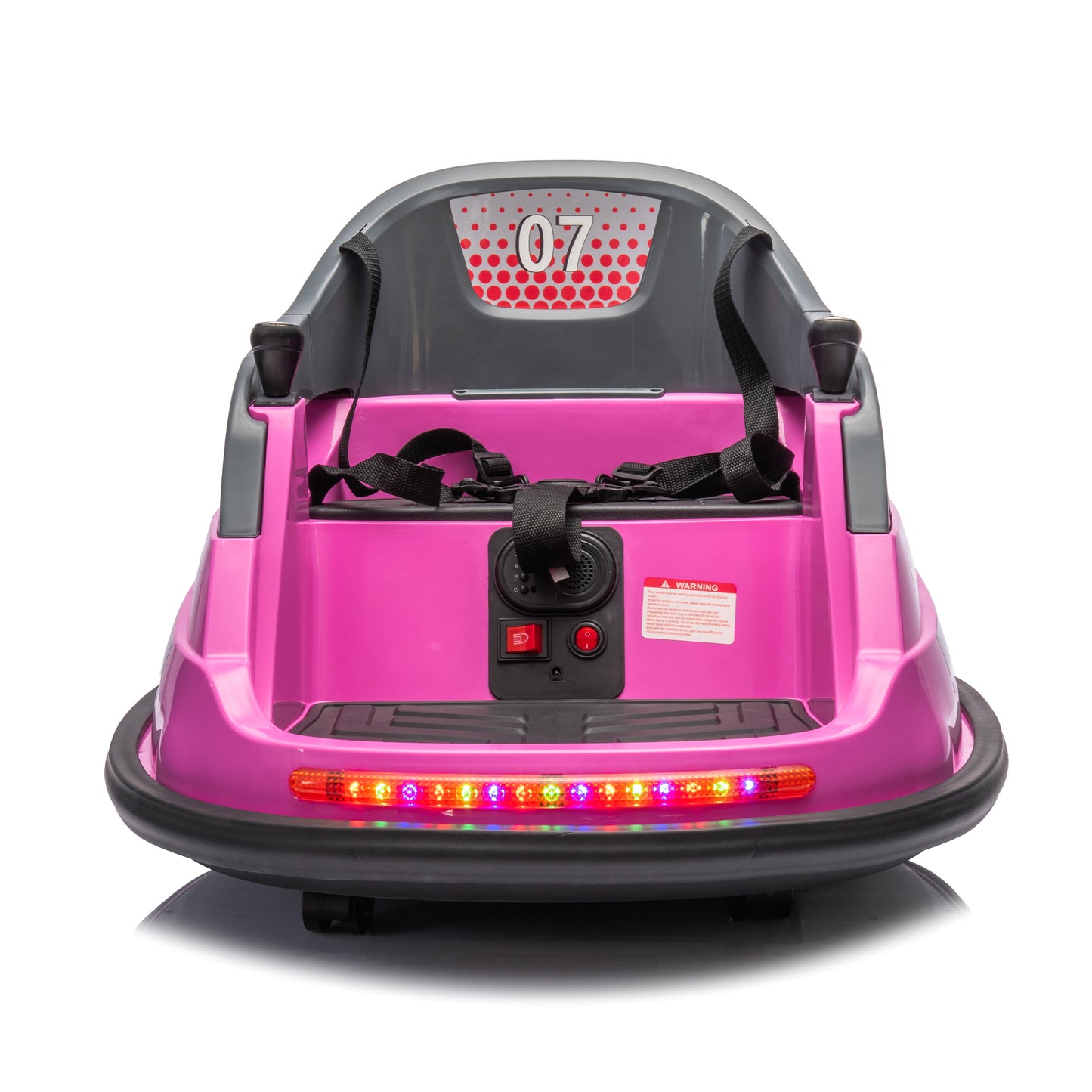 12V Pink Bumper Car with Remote Control and LED Lights