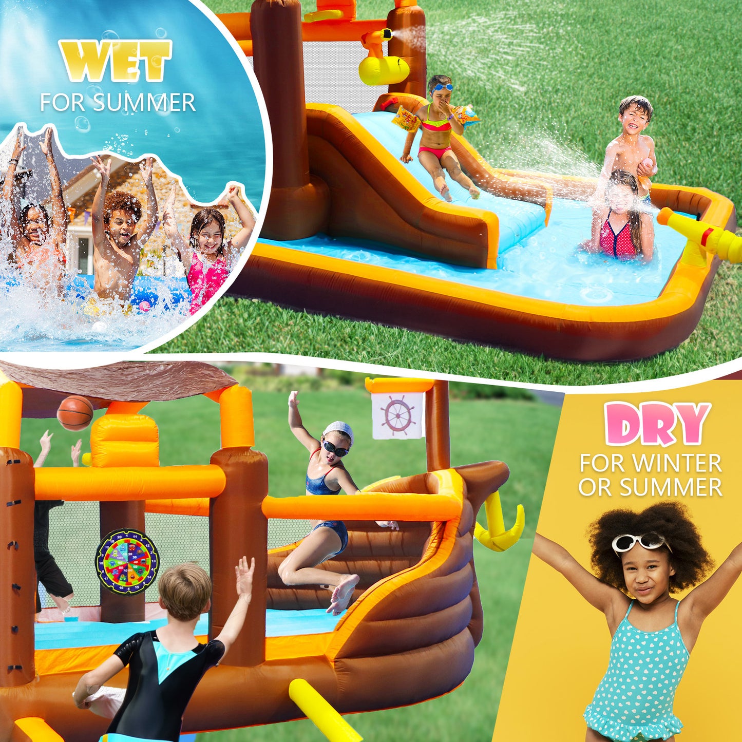 Cruise Ship Themed Inflatable Water Park Playground