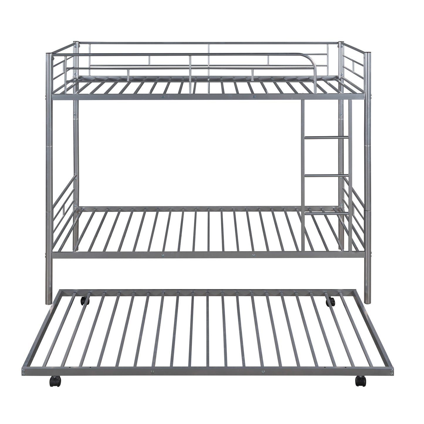 Convertible Twin Metal Bunk Bed With Trundle