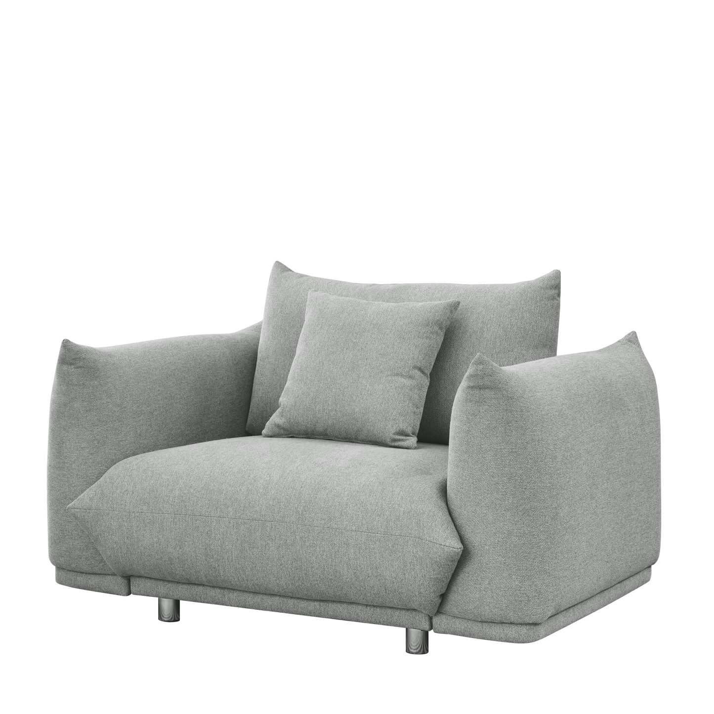 Living Room Upholstered Armchair with Backrest and Pillow