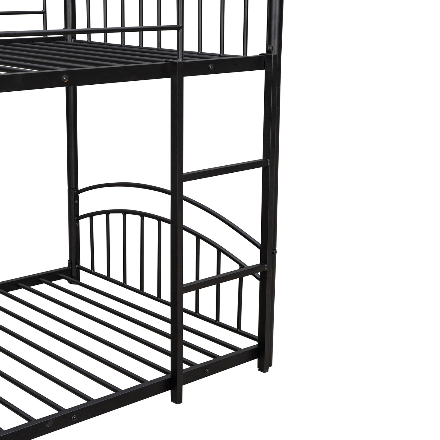 Whimsical Kids Slide Bunk Bed Twin Over Twin Black+Red