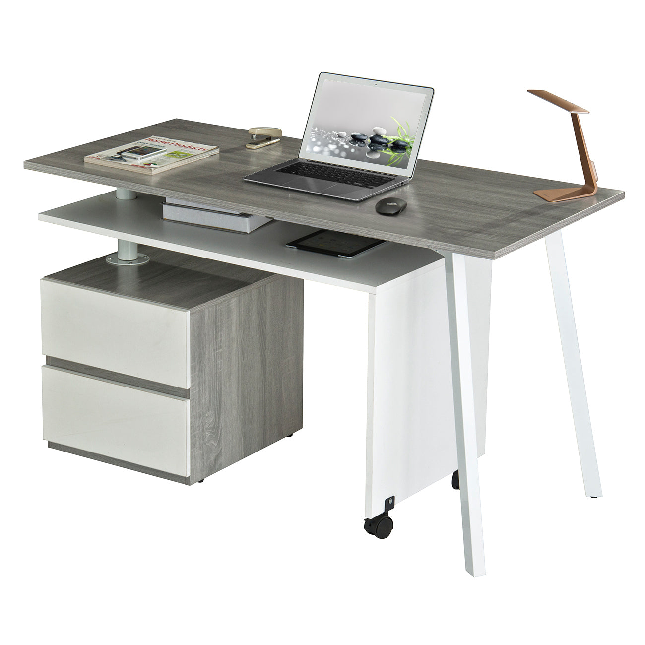 Rotating Grey Workspace Desk by Techni Mobili