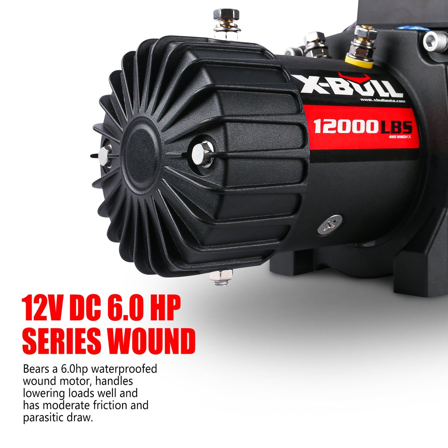 X-BULL 12000 lbs Electric Winch with Synthetic Rope for Truck, Jeep, and SUV Towing