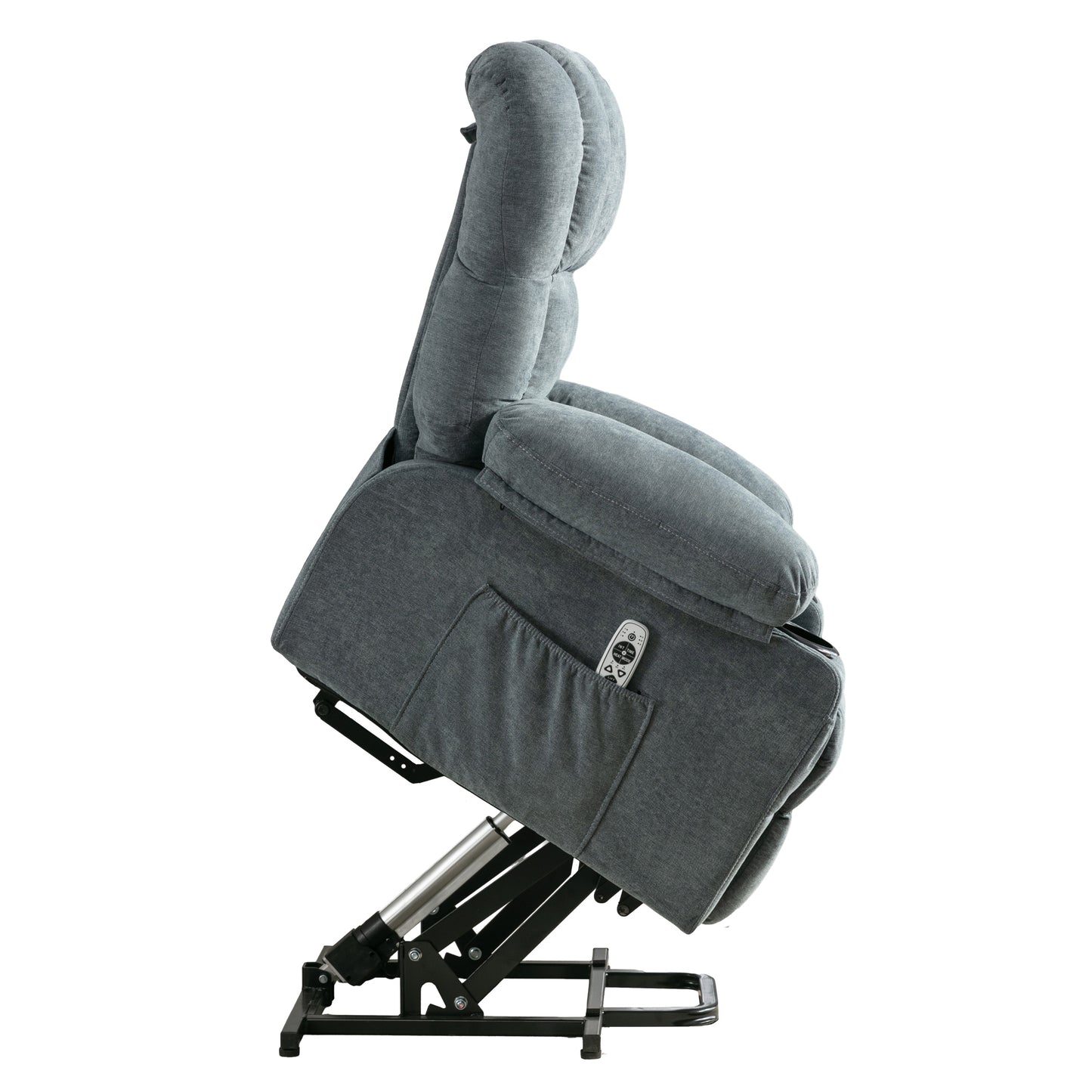 Blue Power Lift Recliner Chair with Massage, Heat, and Remote Control