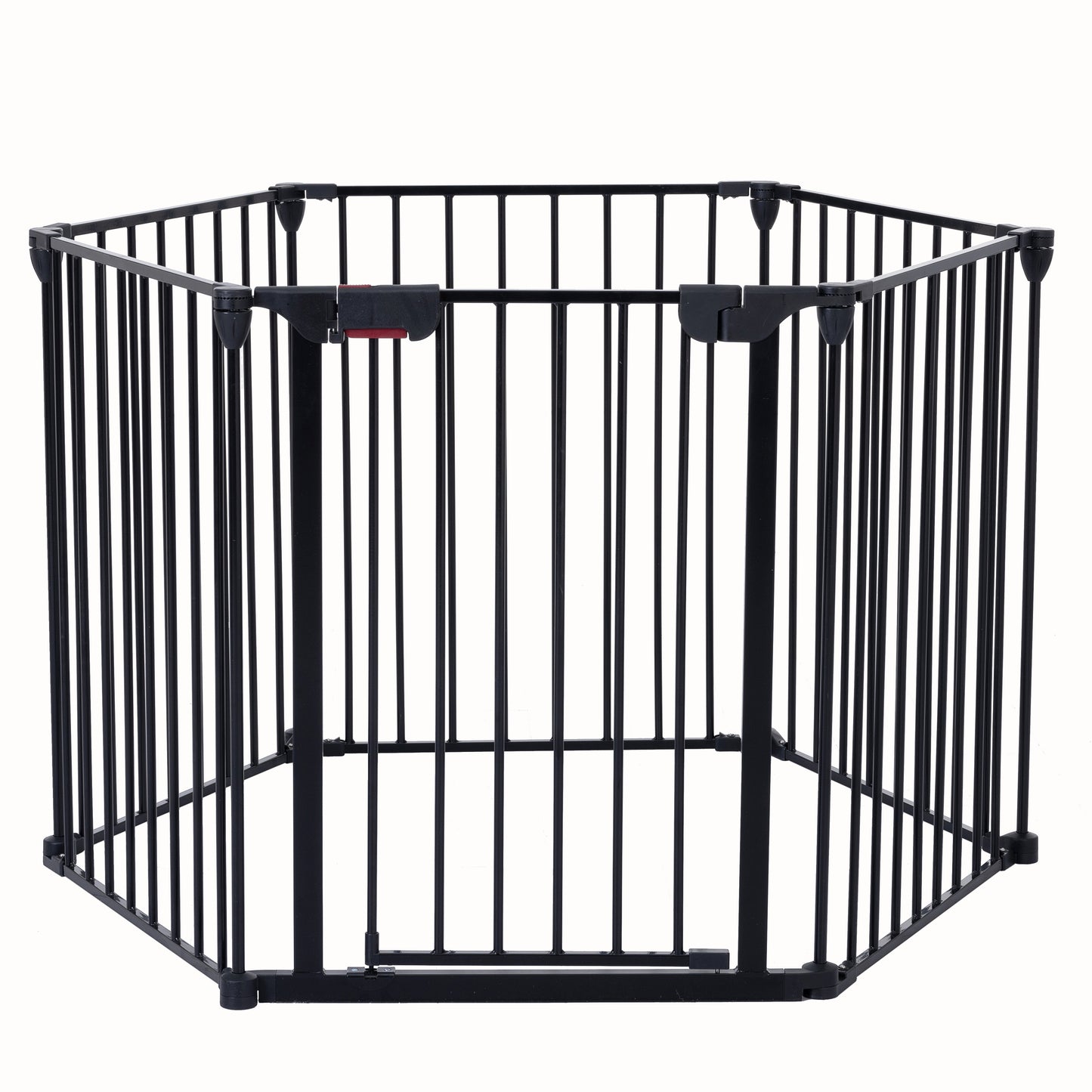 152" Adjustable Safety Gate  6 Panel Play Yard Metal Doorways Fireplace Fence Christmas Tree Fence Gate for House Stairs Gate prohibited area fence