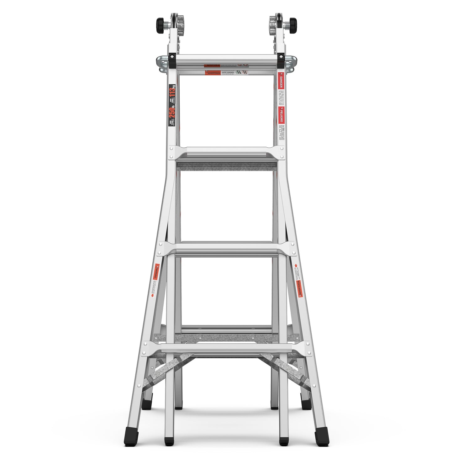 Multi position foldable engineering multifunctional aluminum alloy ladder A-type ladder straight ladder 17ft for home