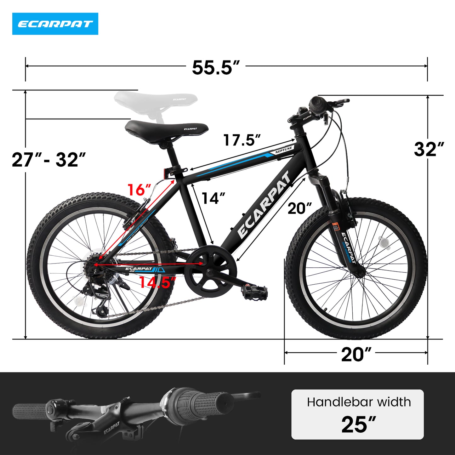 A20215 Kids Bicycle 20 Inch Kids Montain Bike Gear Shimano 7 Speed Bike for Boys and Girls