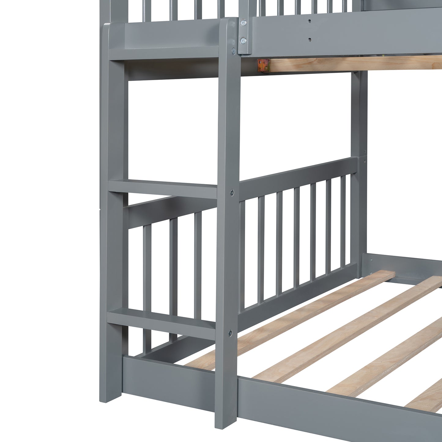 Triple Full Bunk Bed with Ladder, Slide, and Guardrails - Maximizing Space and Fun