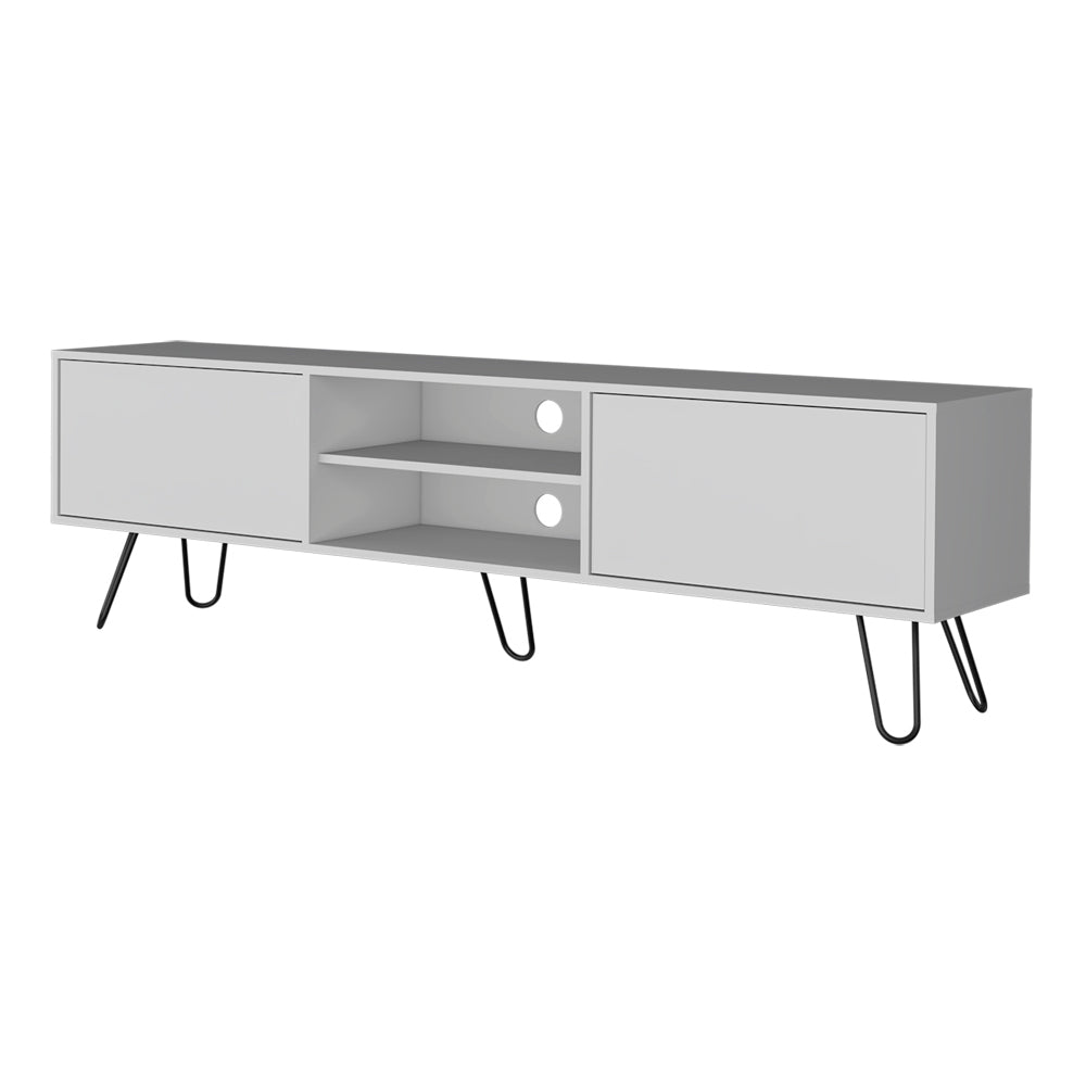 Elevate Your Living Room with the Stylish Franklin White TV Stand with Ample Storage Options