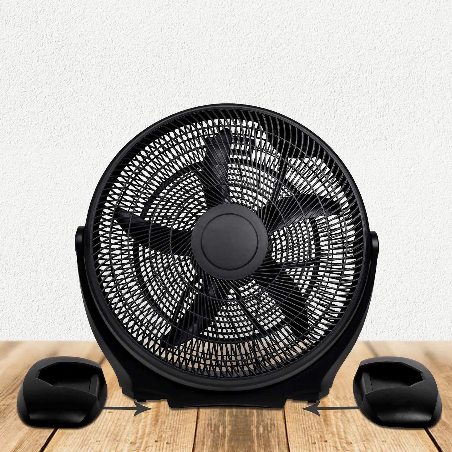 Simple Deluxe 14 Inch 3-Speed Plastic Floor Fans Oscillating Quiet for Home Commercial, Residential, and Greenhouse Use, Outdoor/Indoor, Black