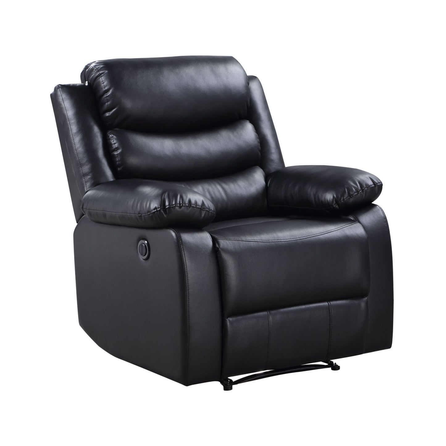 Eilbra Power Recliner in Smooth Faux Leather - Black, Adjustable Seating