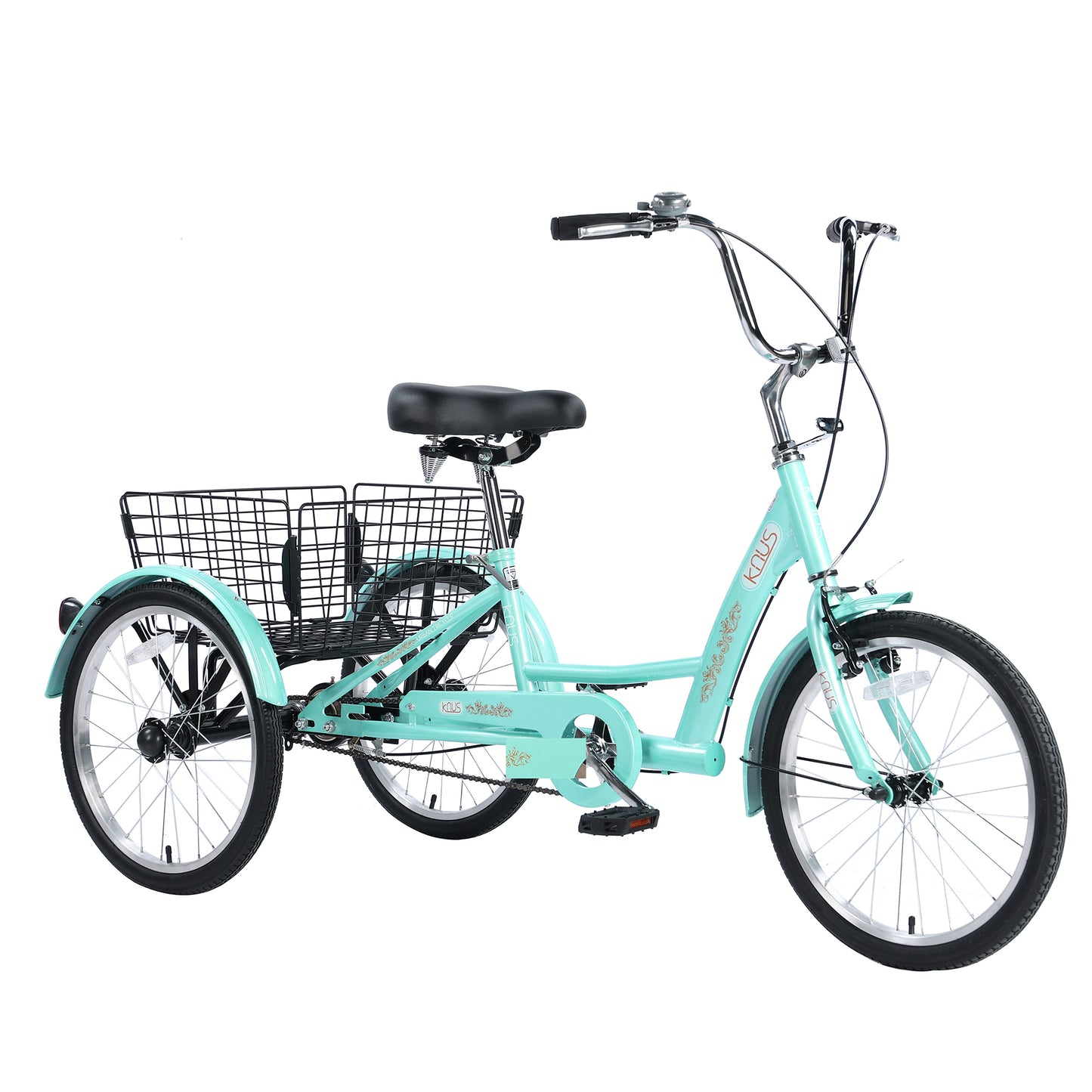 26" European Adult Tricycles 3 Wheel W/Installation Tools with Low Step-Through, Large Basket, Tricycle for Adults, Women, Men