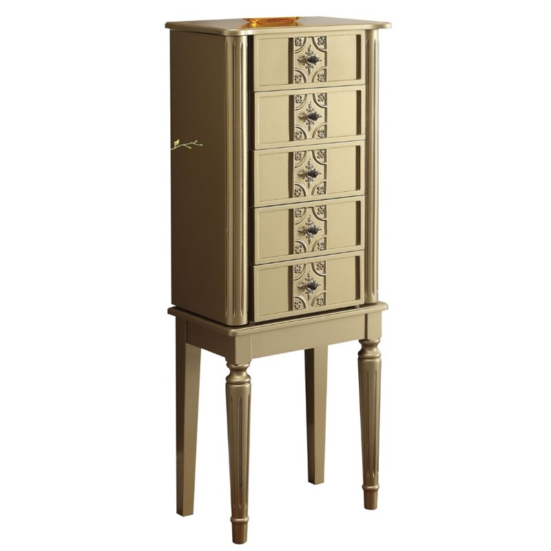 Tammy Jewelry Armoire in Gold 97169