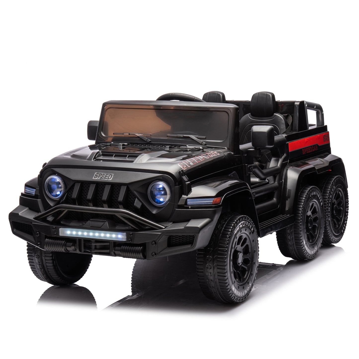 24V Ride On Car for Kids Battery Powered Ride On 4WD Toys with Remote Control,Parents Can Assist in Driving,Music and Lights,Five-Point Safety Belt,Rocking chair mode for back-and-forth swinging