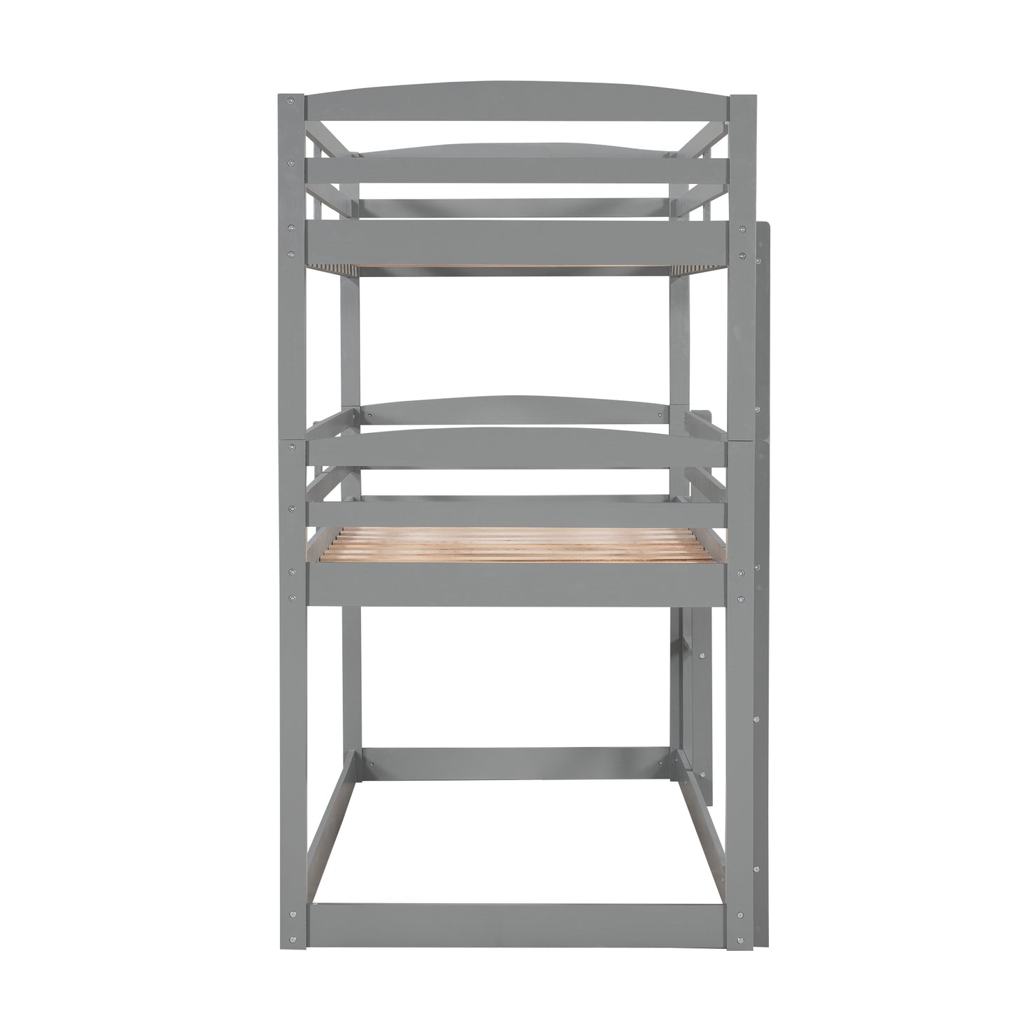 Gray Stain Triple Tier Bunk Bed