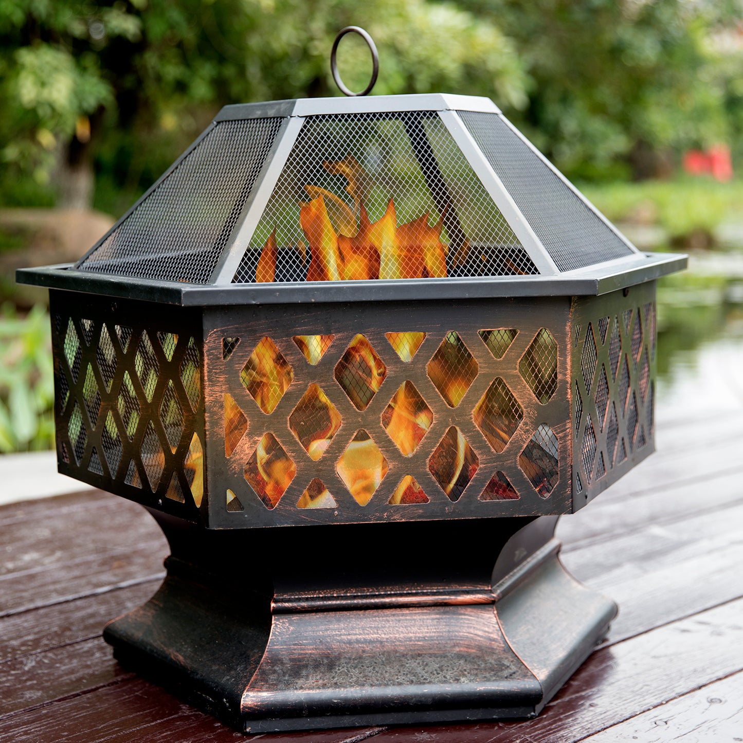 24.4'' Black Iron Outdoor Fire Pit