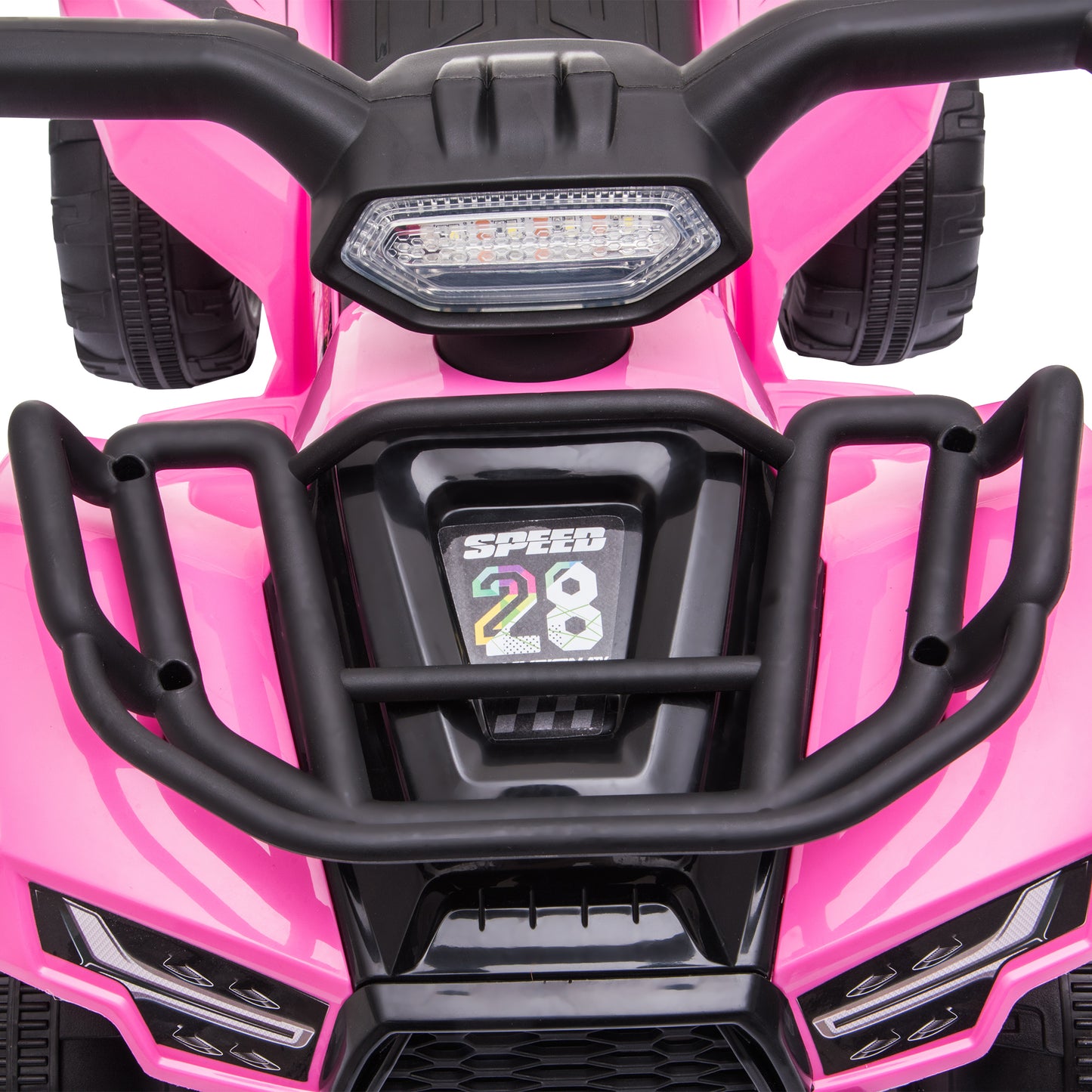 Pink Rechargeable Battery Powered Kids ATV with All-Terrain Wheels