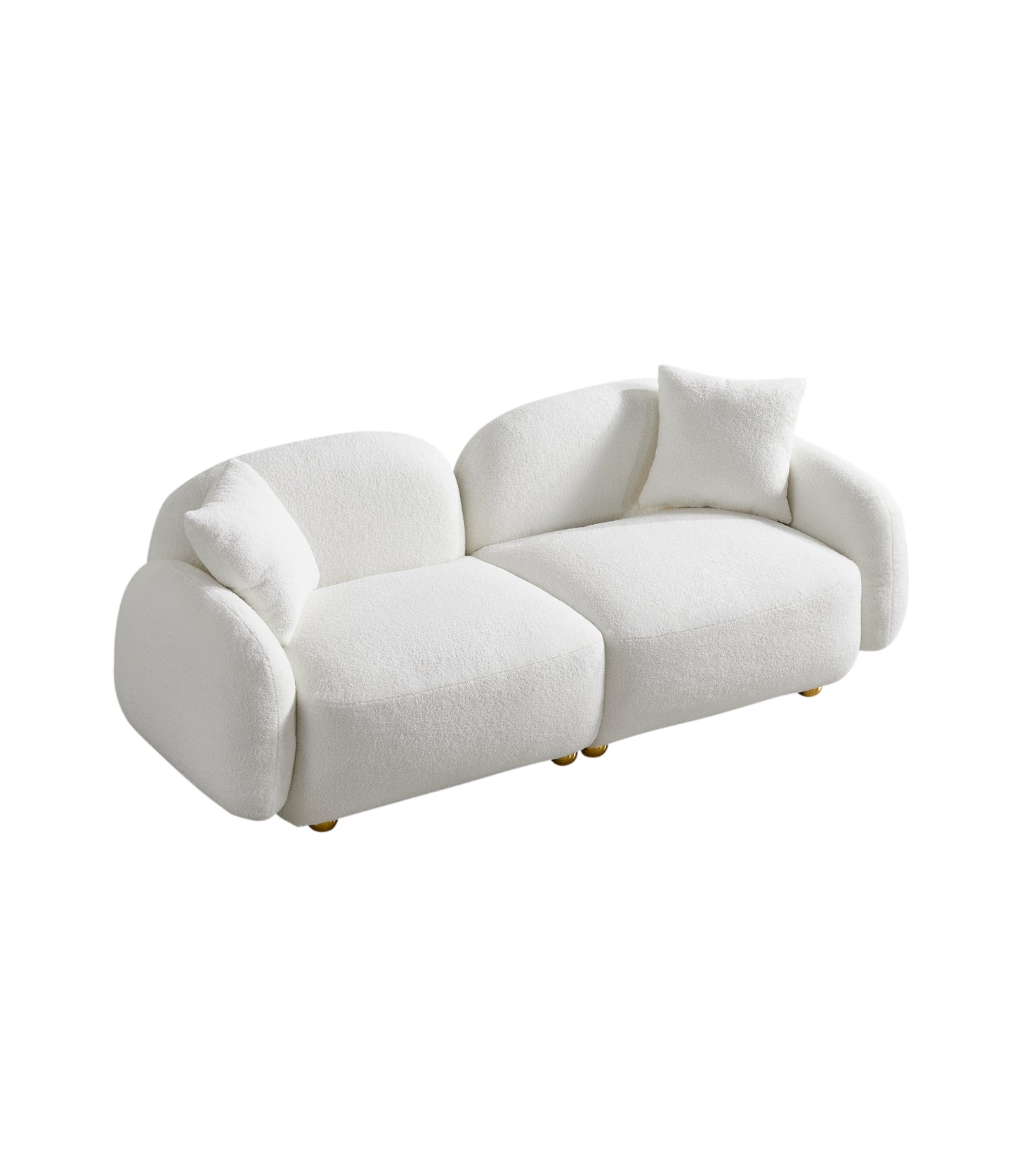 Luxurious 77.95 Plush Teddy Fabric Sofa - Ultimate Comfort and Style