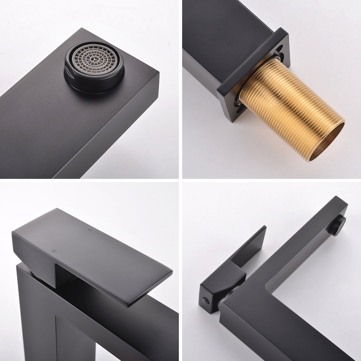 Single Handle Matte Black Bathroom Faucet for Tall Vessel Sink