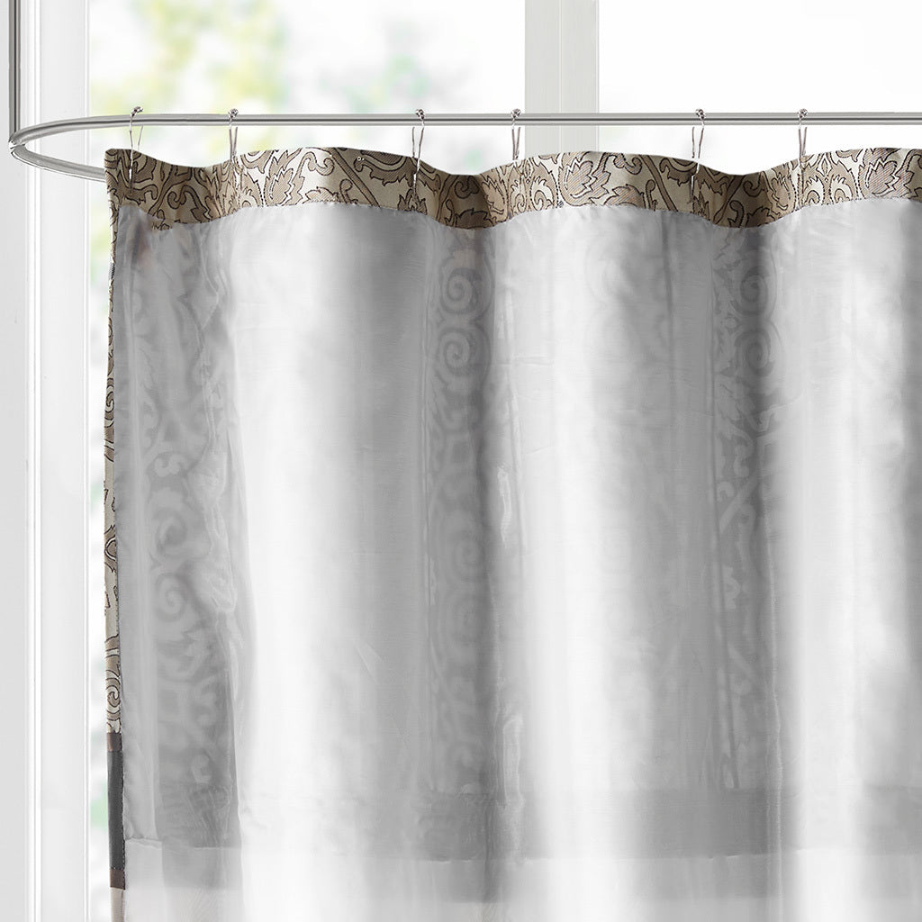 Sophisticated Medallion Jacquard Shower Curtain