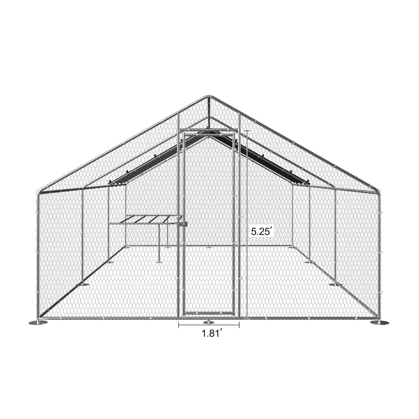 Large metal chicken coop, walk-in chicken coop, galvanized wire poultry chicken coop, rabbit duck coop with waterproof and UV protection cover for outdoor, backyard and farm. 9.8' W x 19.7' D x 6.6' H