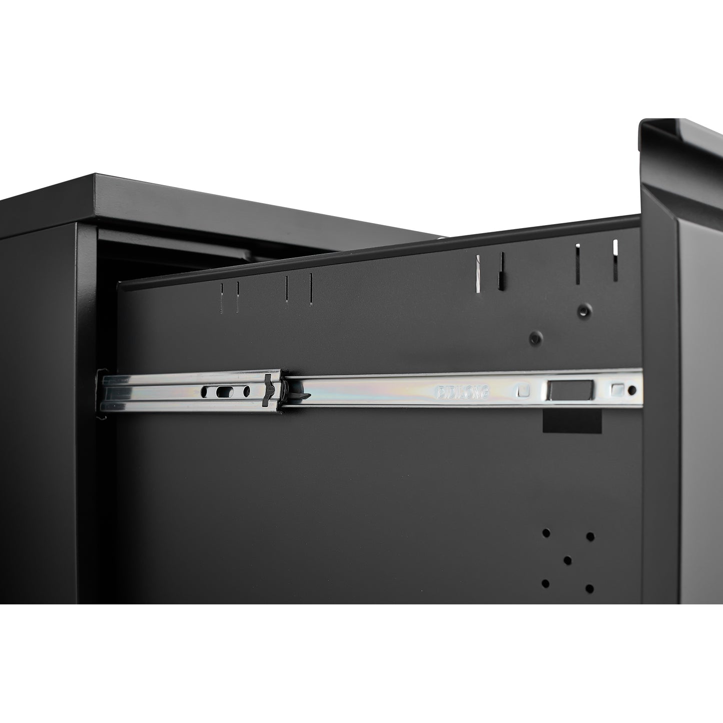 2-Drawer Black Metal Rolling File Cabinet with Lock for Home Office