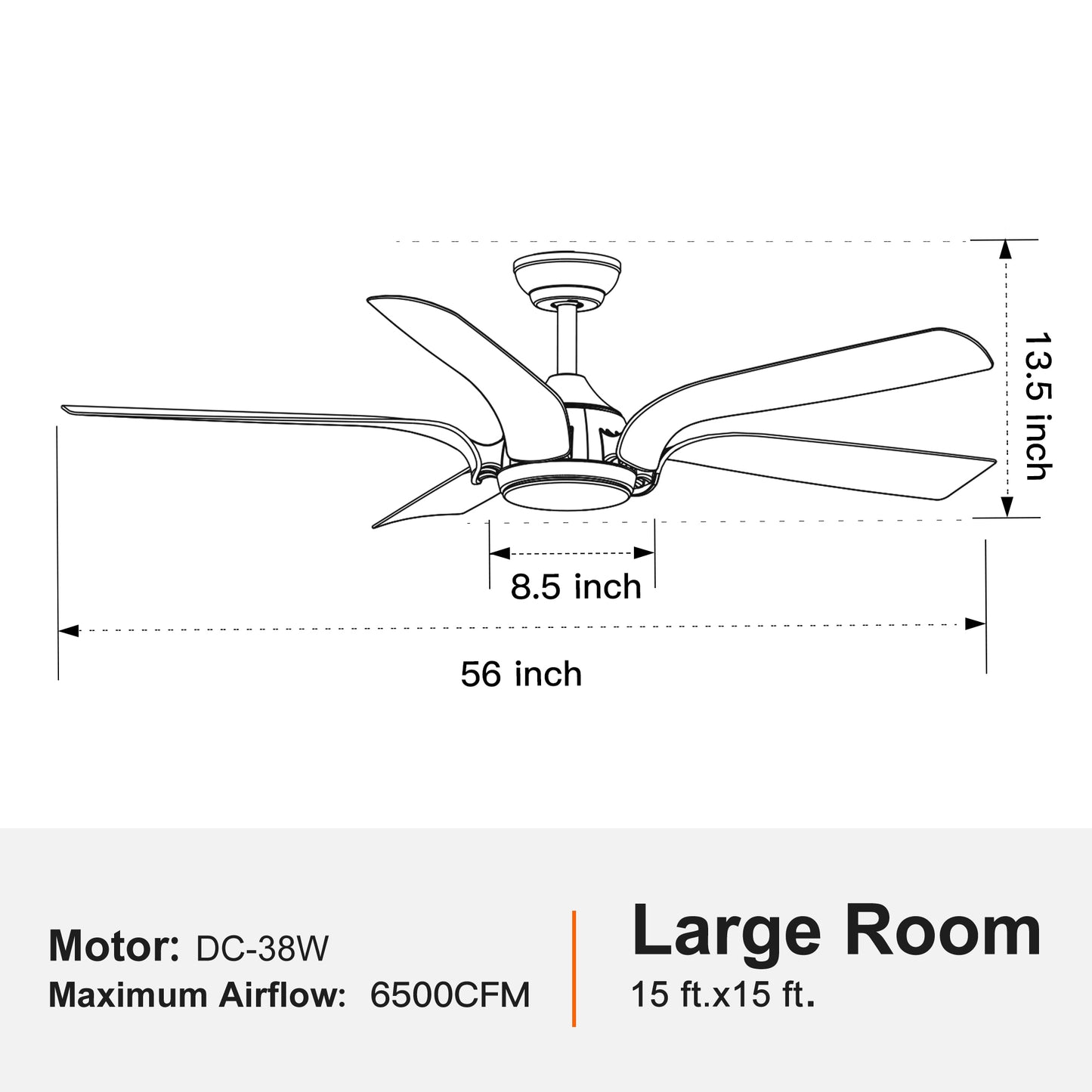 Smart 56 Antique Wood Floral Design Ceiling Fan with Integrated LED