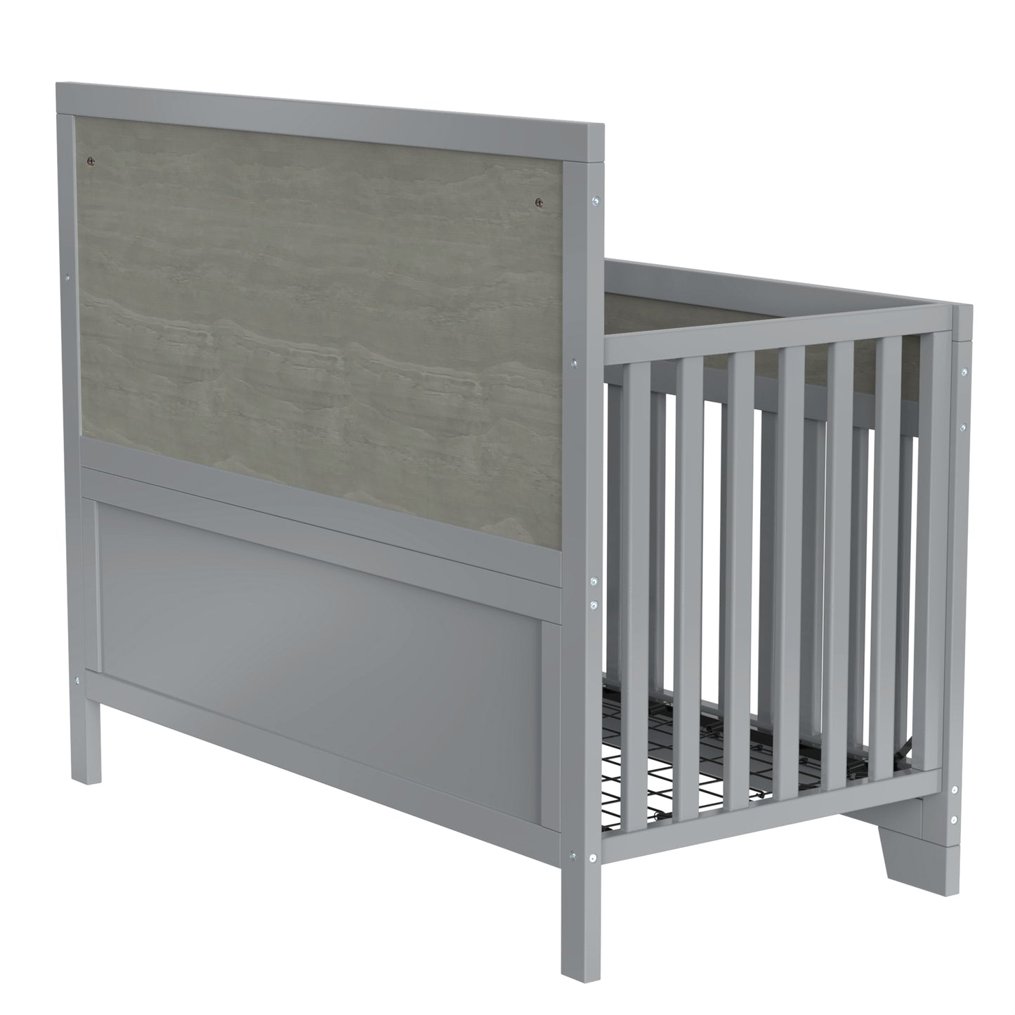 3 Pieces Nursery Sets Baby Crib and Changer Dreeser with Removable Changing Tray Bedroom Sets Gray