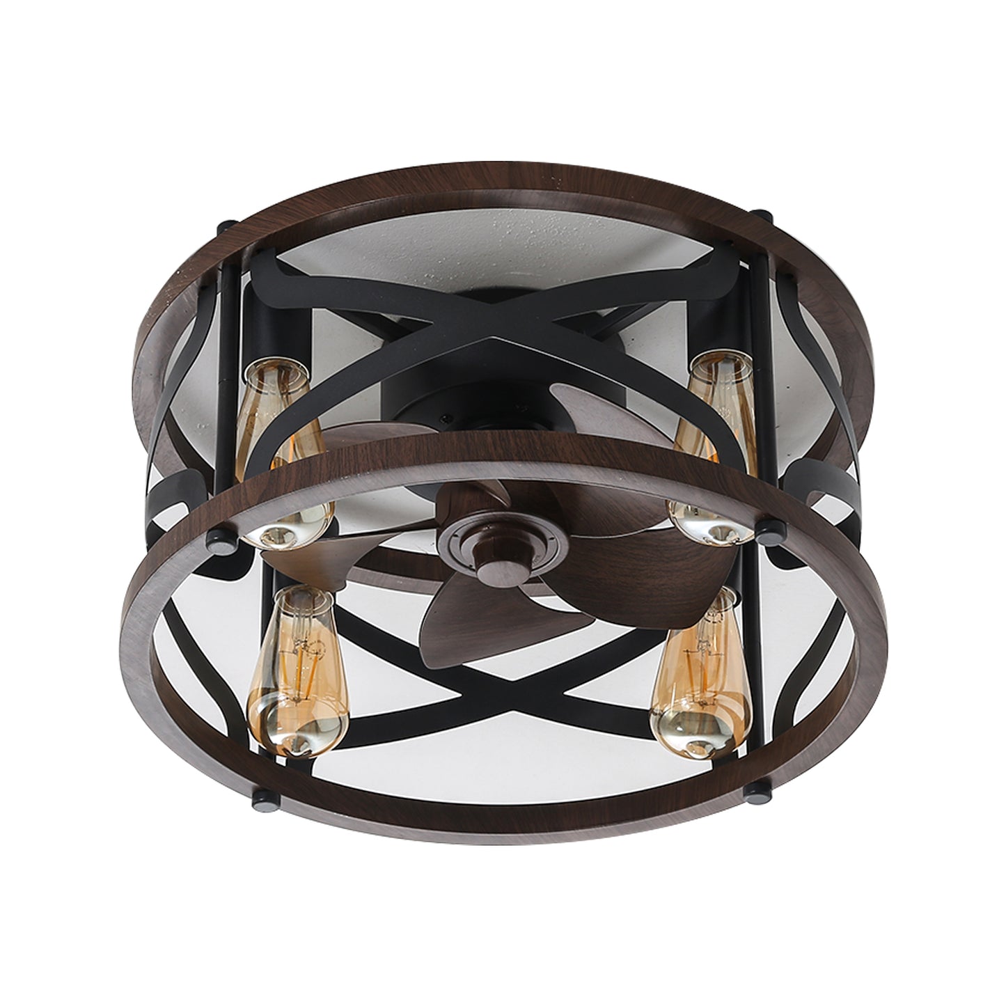 Caged Ceiling Fan with Remote Control and Lights - 18inch