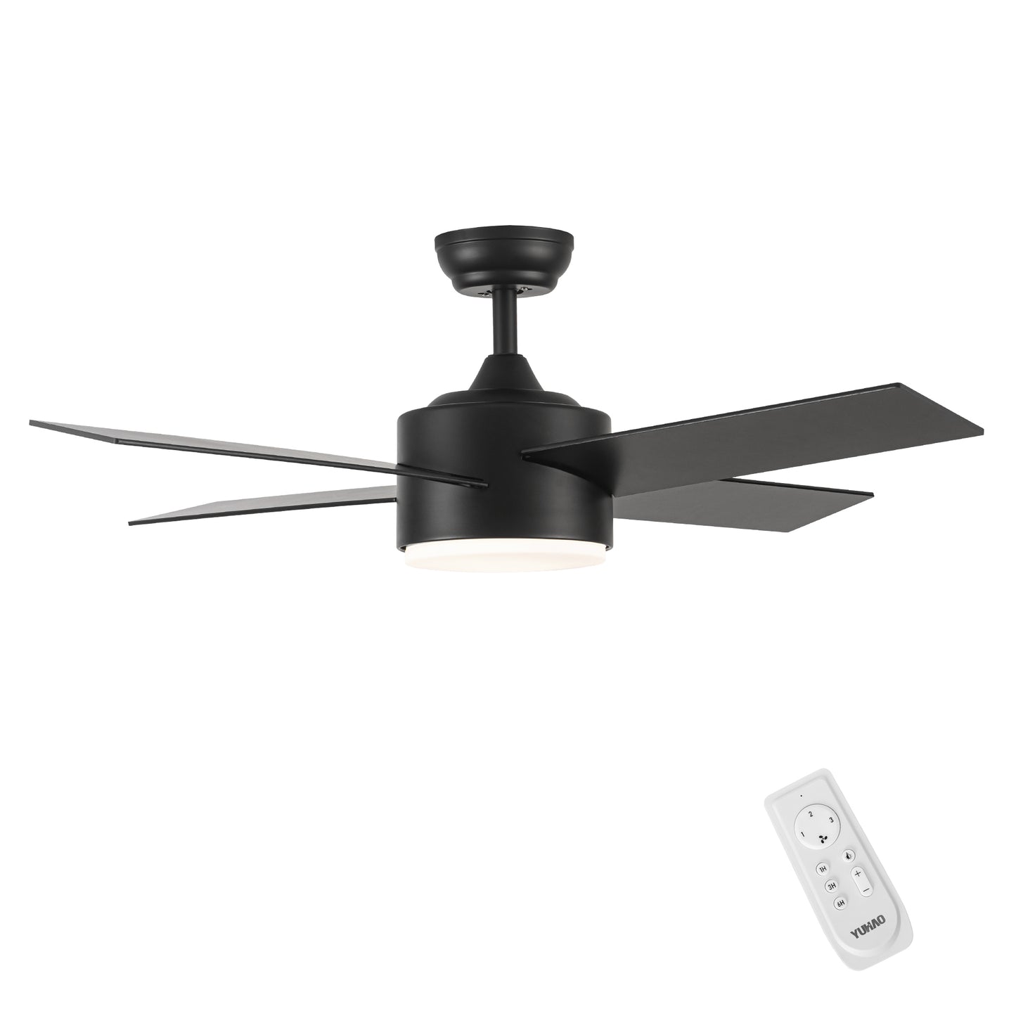 44 Inch Integrated LED Ceiling Fan with Black ABS Blade