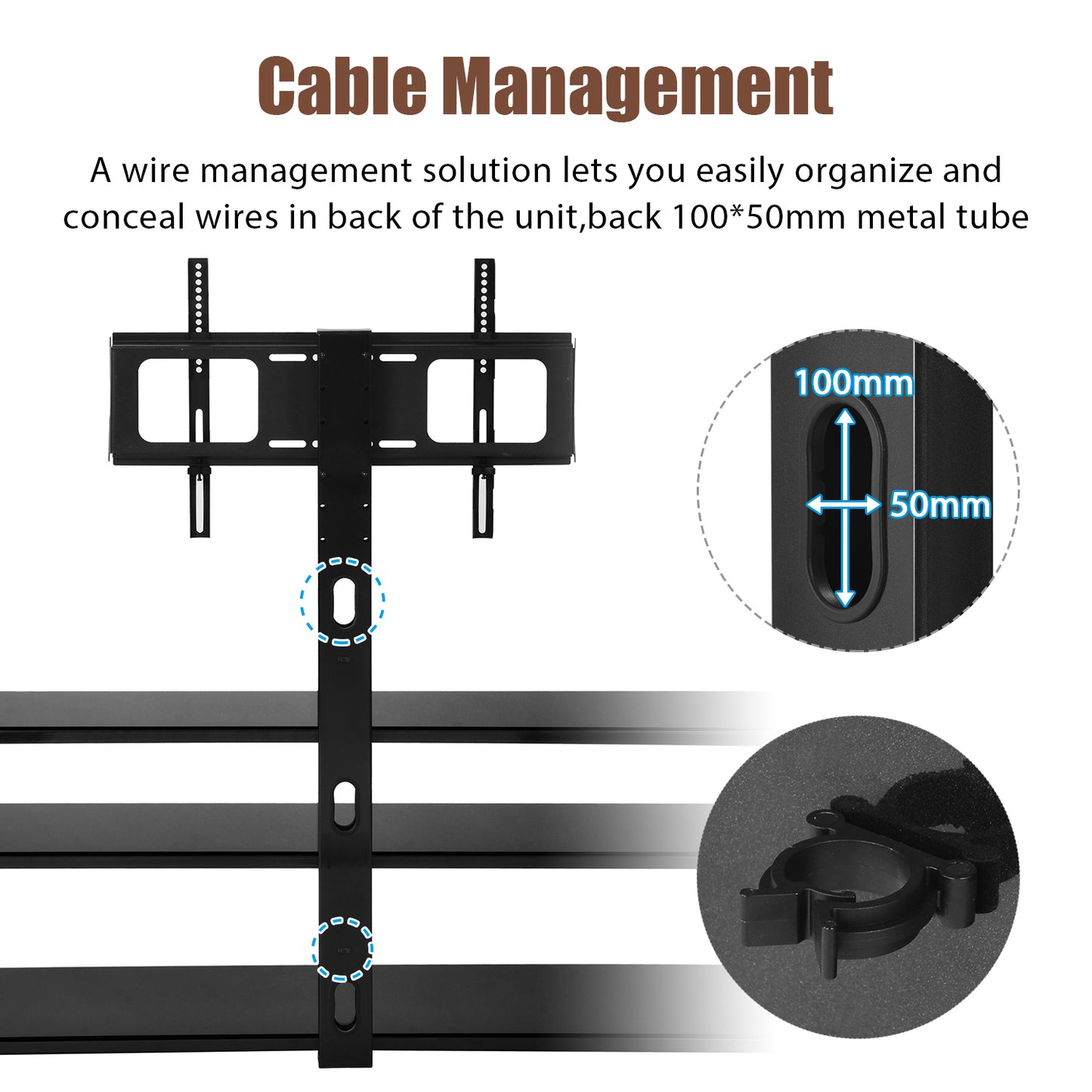 Swivel Glass Entertainment Center with Height Adjustable TV Stand