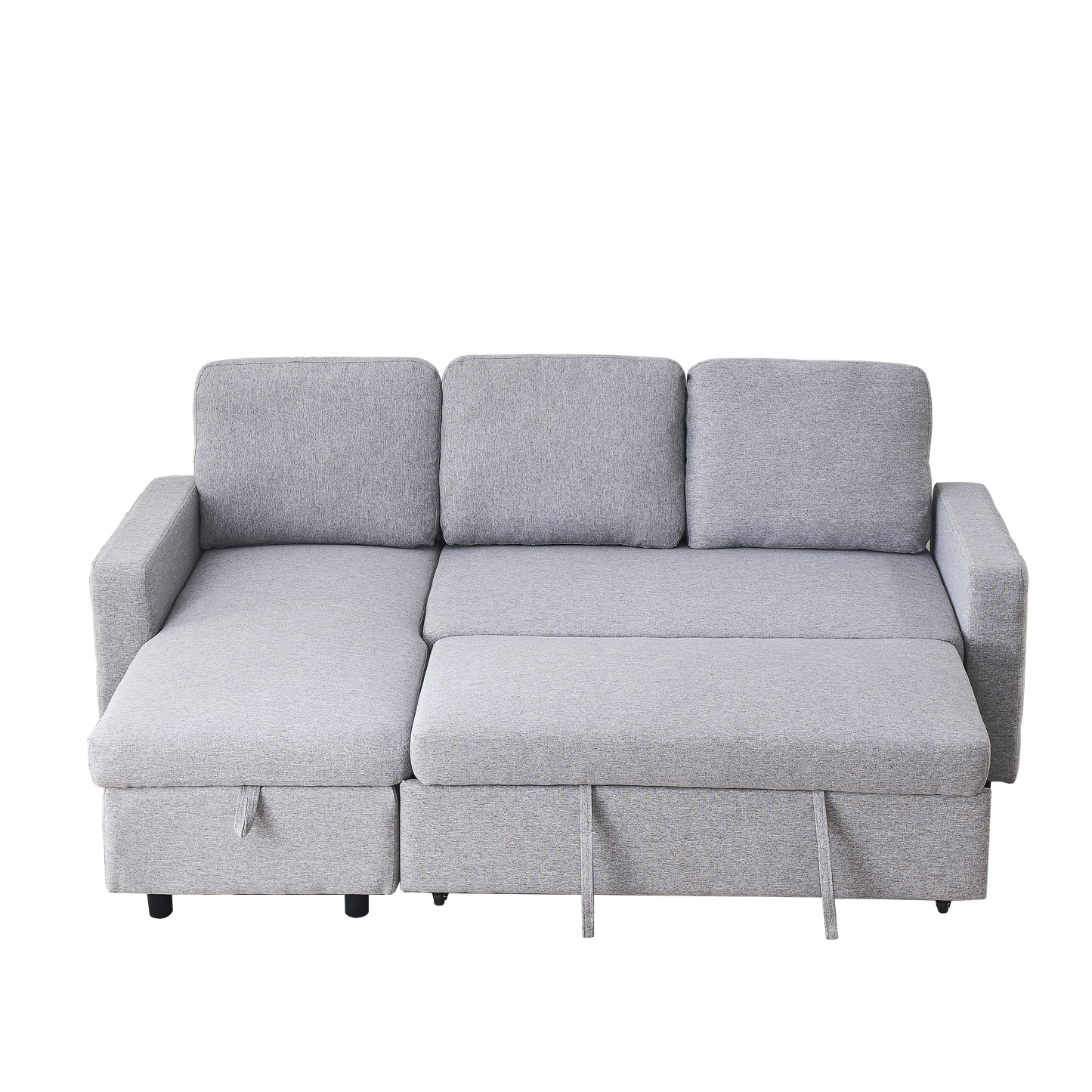 FX 78.8" Reversible Sleeper Combo Sofa with Pullout Bed, Comfortable Linen L-Shaped Combo Sofa Sofa Bed, Living Room Furniture Sets for Tight Spaces