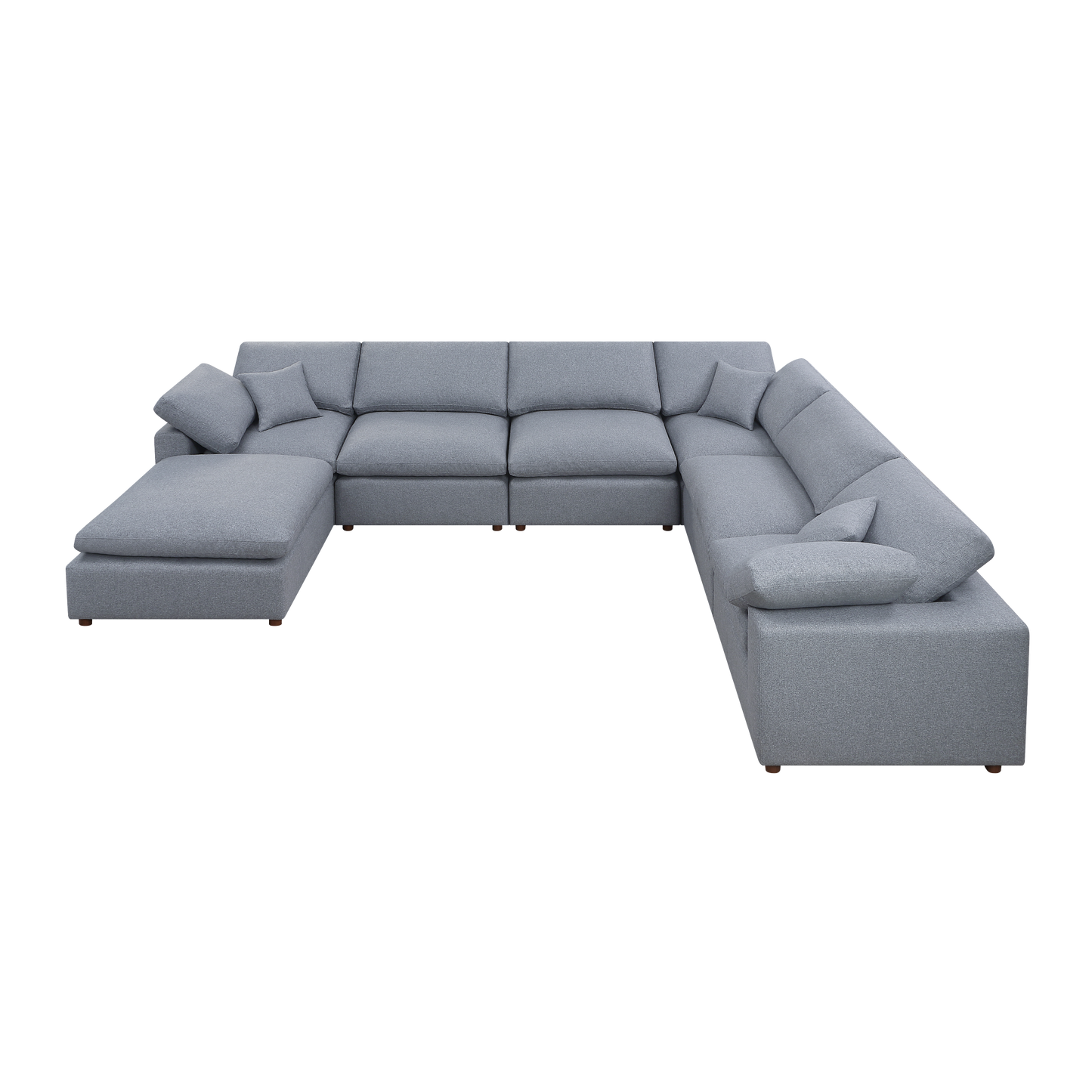 Modern Grey Modular Sectional Sofa Set with Self-Customization Feature