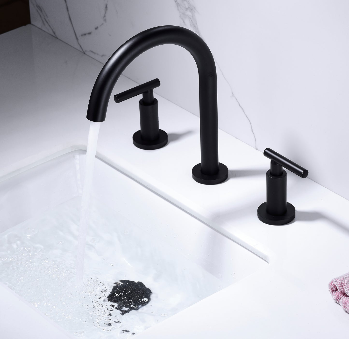 Elegantly Crafted Matte Black Bathroom Sink Faucet with Rotatable Spout