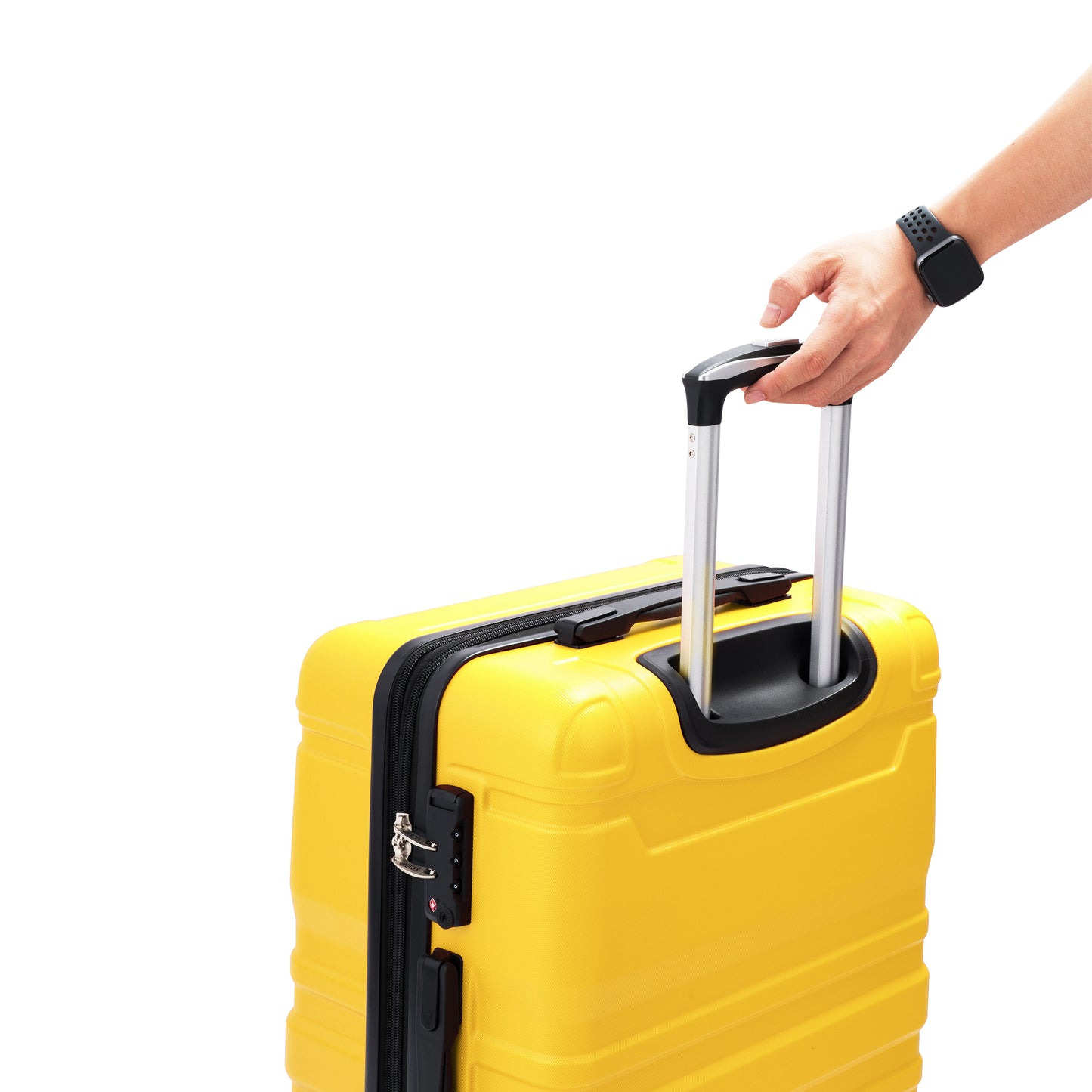 Luggage Sets New Model Expandable ABS Hardshell 3pcs Clearance Luggage Hardside Lightweight Durable Suitcase sets Spinner Wheels Suitcase with TSA Lock 20''24''28''(Yellow)