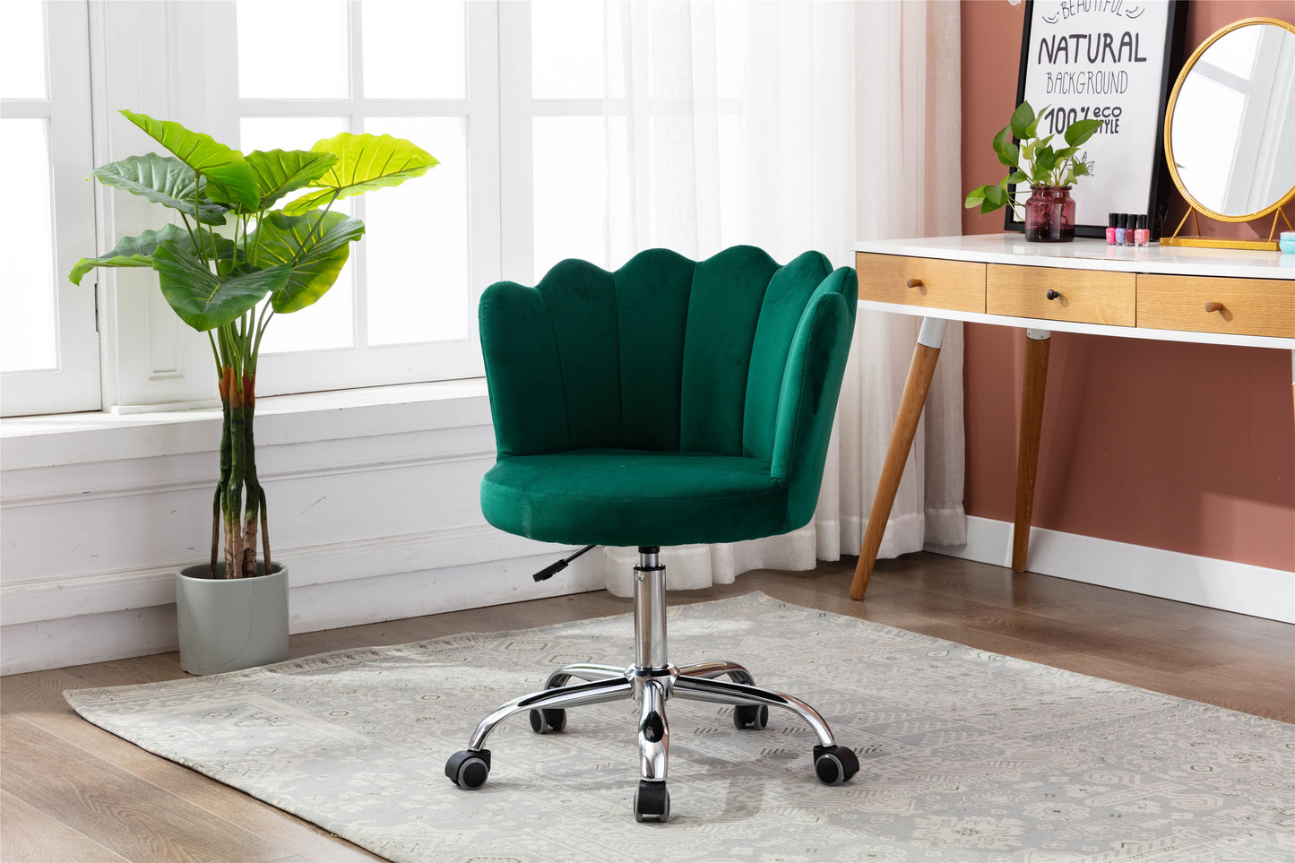 Swivel Shell Chair for Living Room/Bed Room, Modern Leisure office Chair  Green