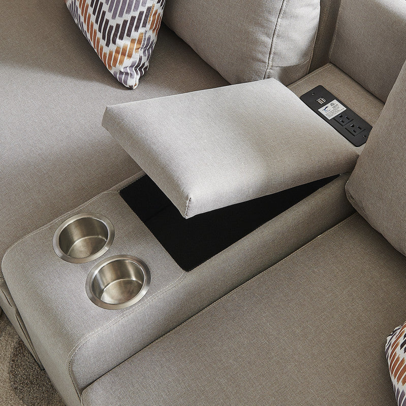 Amira Reversible Sectional Sofa with USB Console, Ottoman, and Modular Design