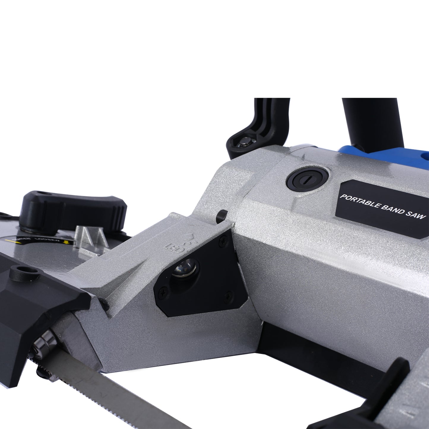High-Performance Portable Band Saw with Removable Stainless Steel Base, 45°-90° Cutting, 10A 1100W Motor, 5-inch Depth Cut,