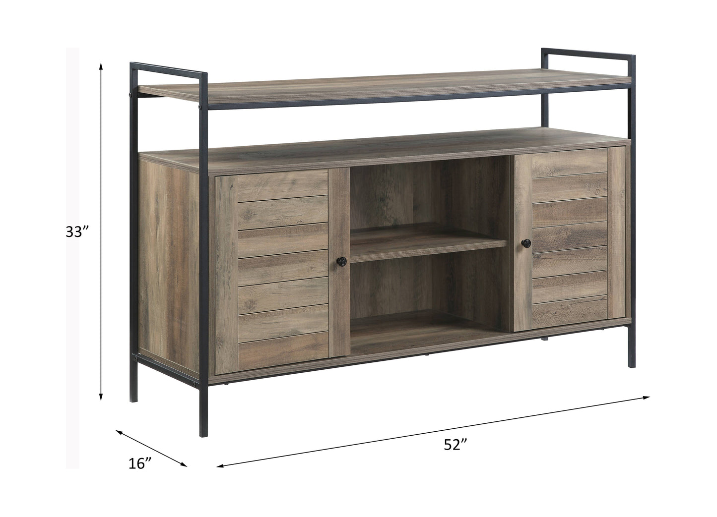 Baina TV Stand with Rustic Oak & Black Finish LV00743