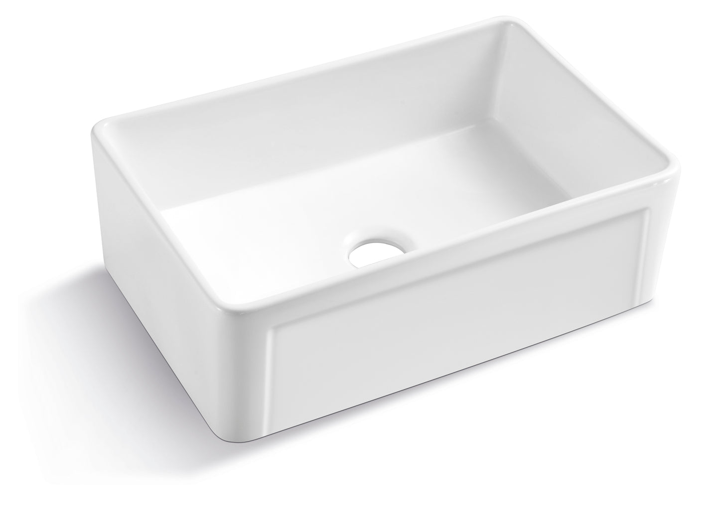 Deep Single Bowl White Farmhouse Kitchen Sink