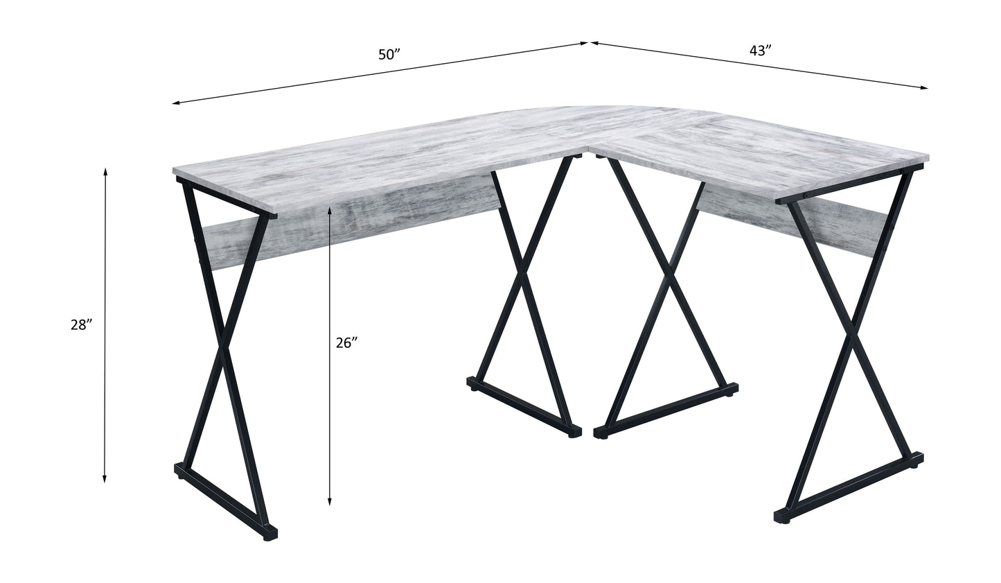 Zafiri Writing Desk in Antique White and Black Finish