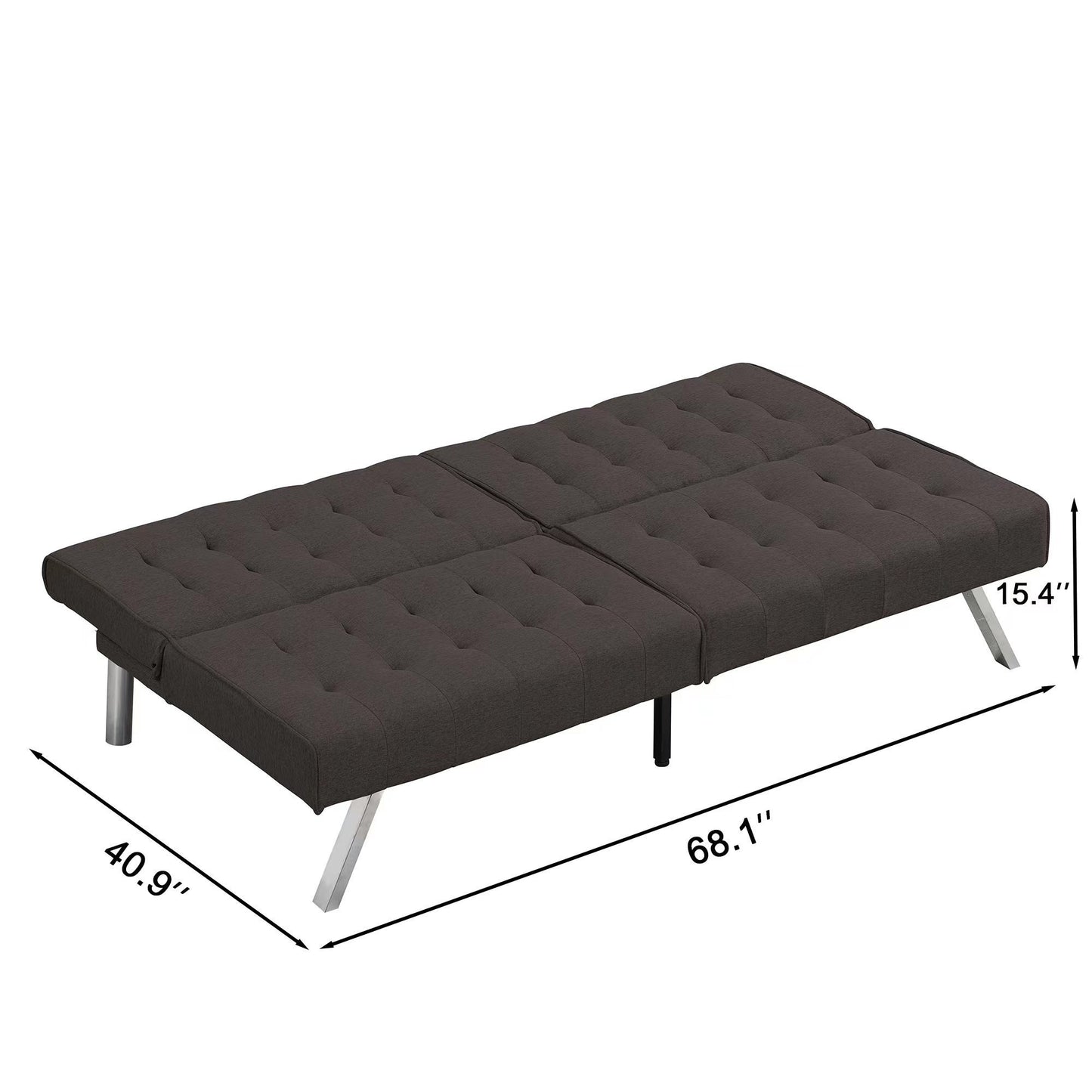 WOOD FRAME, STAINLESS LEG, FUTON, SOFA BED  Espresso