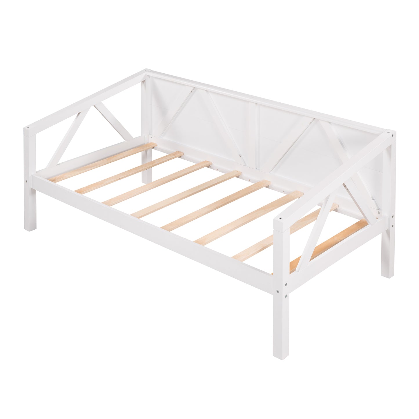 Twin size Daybed, Wood Slat Support, White